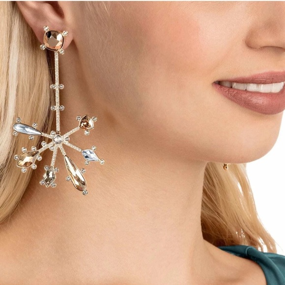 Swarovski Odyssey Collection Necklace,Matching Two Way Earrings NWT  BOX Gold - Picture 4 of 17